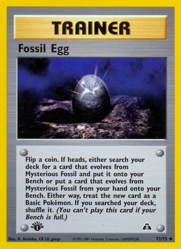 Trainer Fossil egg - NEO Discovery 72/75, Fini: 1st edition