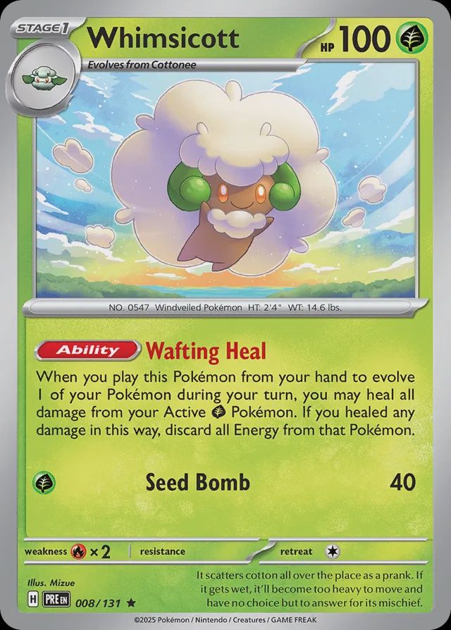 Whimsicott - Scarlet &amp; Violet Prismatic evolutions 008/131, Fini: Normal