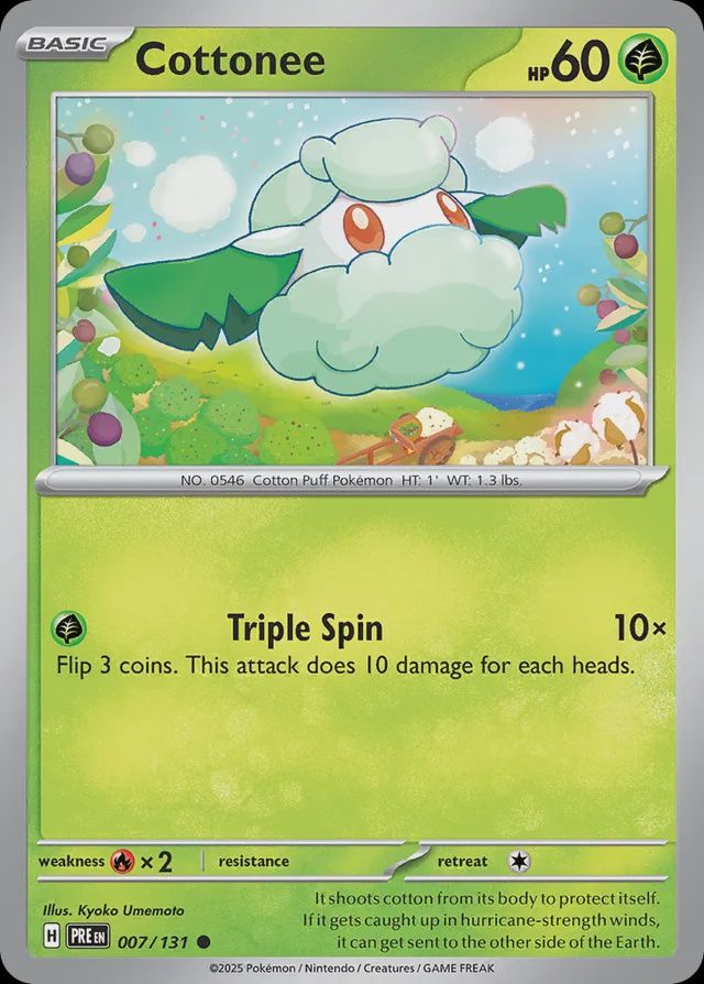Cottonee - Scarlet &amp; Violet Prismatic evolutions 007/131, Fini: Normal