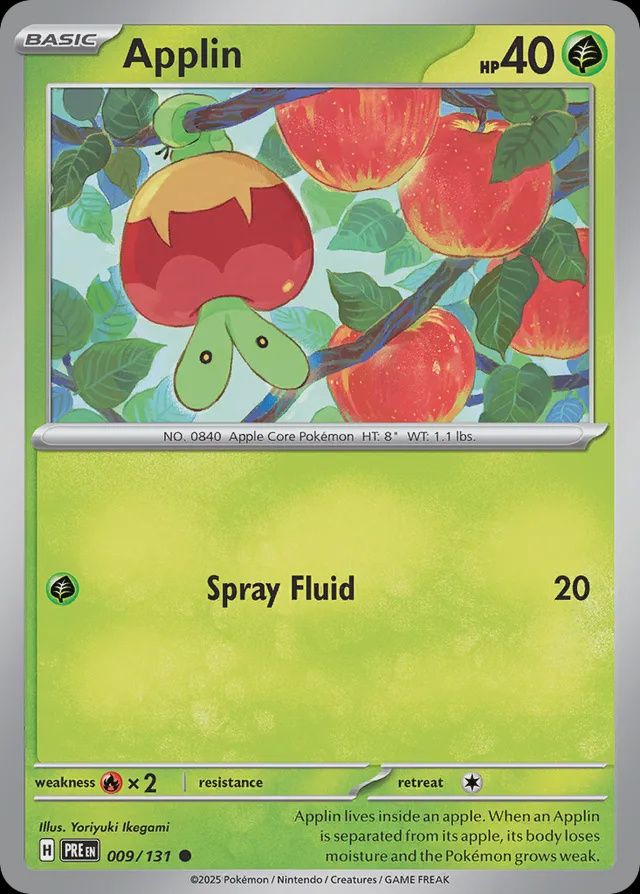 Applin - Scarlet &amp; Violet Prismatic evolutions 009/131, Fini: Normal