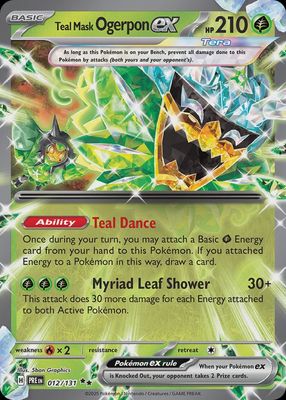 Teal mask Ogerpon EX - Scarlet &amp; Violet Prismatic evolutions 012/131