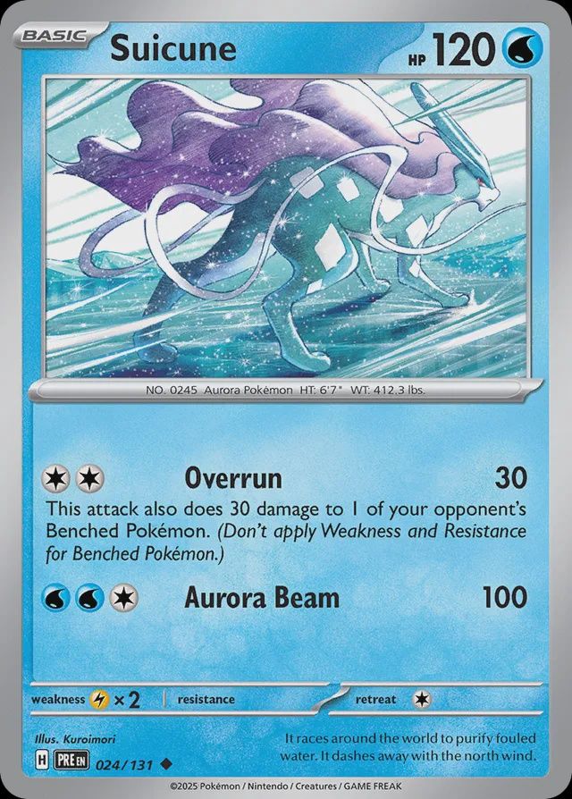 Suicune - Scarlet &amp; Violet Prismatic evolutions 024/131, Fini: Normal