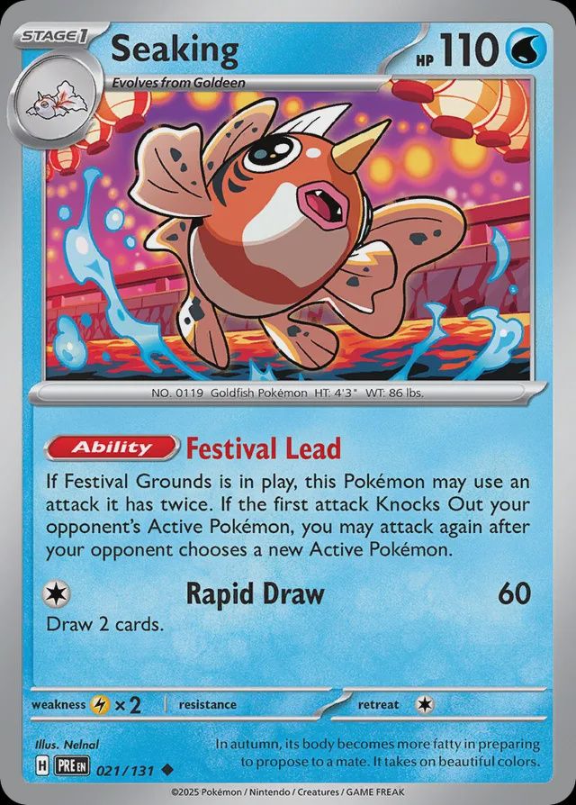 Seaking - Scarlet &amp; Violet Prismatic evolutions 021/131, Fini: Normal