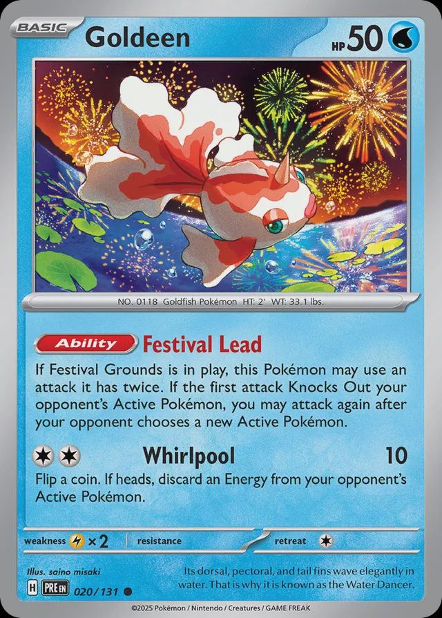 Goldeen - Scarlet &amp; Violet Prismatic evolutions 020/131, Fini: Normal