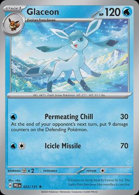 Glaceon - Scarlet &amp; Violet Prismatic evolutions 025/131