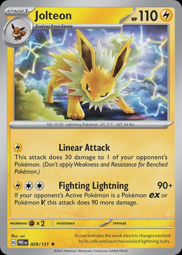 Jolteon - Scarlet &amp; Violet Prismatic evolutions 029/131, Fini: Normal