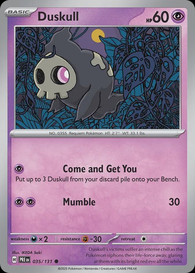 Duskull - Scarlet &amp; Violet Prismatic evolutions 035/131, Fini: Normal