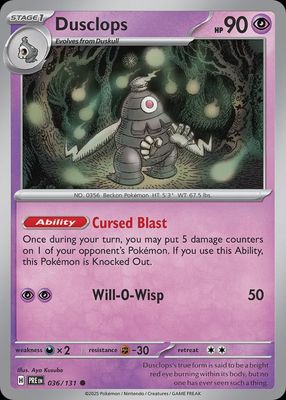 Dusclops - Scarlet &amp; Violet Prismatic evolutions 036/131
