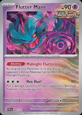 Flutter mane - Scarlet &amp; Violet Prismatic evolutions 043/131