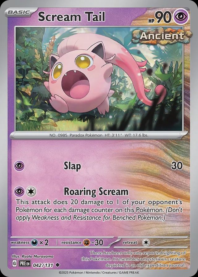 Scream tail - Scarlet &amp; Violet Prismatic evolutions 042/131, Fini: Normal