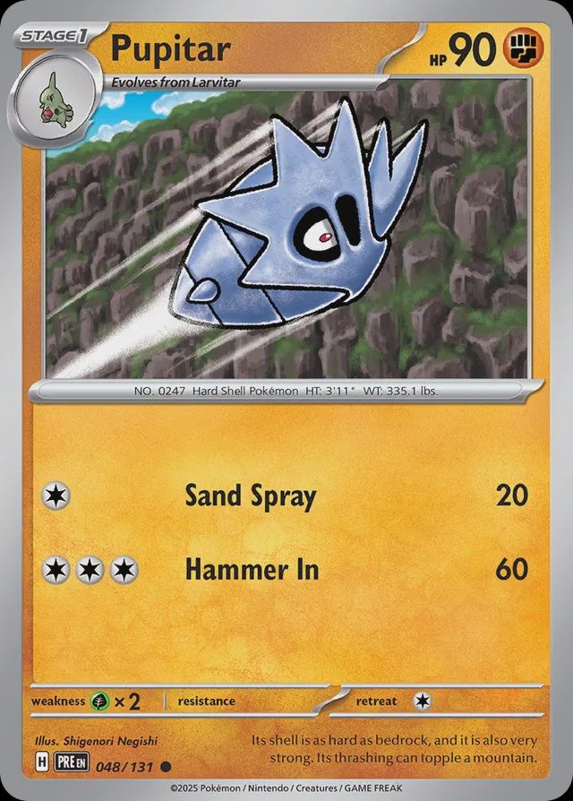 Pupitar - Scarlet &amp; Violet Prismatic evolutions 048/131, Fini: Normal