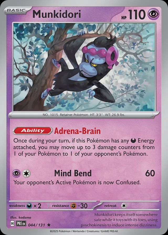 Munkidori - Scarlet &amp; Violet Prismatic evolutions 044/131, Fini: Normal