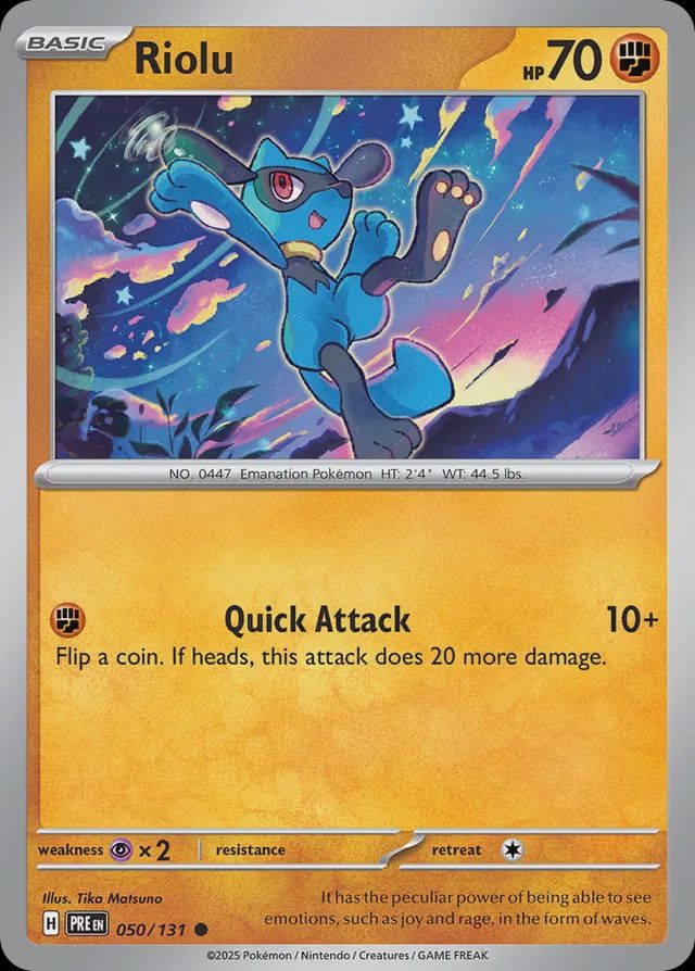 Riolu - Scarlet &amp; Violet Prismatic evolutions 050/131, Fini: Normal