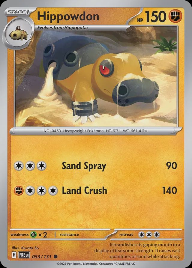 Hippowdon - Scarlet &amp; Violet Prismatic evolutions 053/131, Fini: Normal