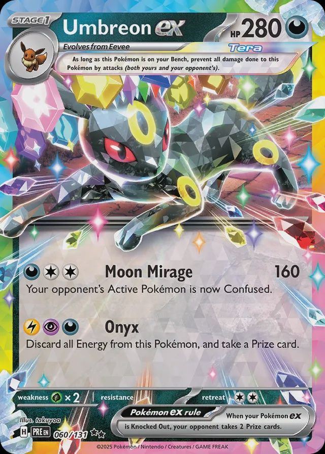 Umbreon EX - Scarlet &amp; Violet Prismatic evolutions 060/131, Fini: Holofoil