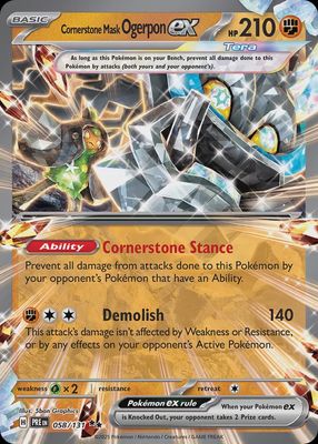 Cornerstone mask Ogerpon EX - Scarlet &amp; Violet Prismatic evolutions 058/131