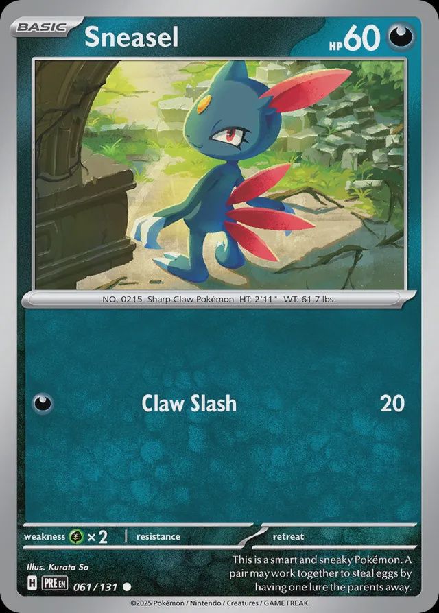 Sneasel - Scarlet &amp; Violet Prismatic evolutions 061/131, Fini: Normal