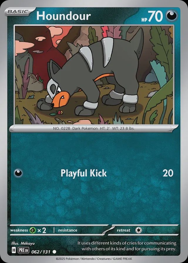Houndour - Scarlet &amp; Violet Prismatic evolutions 062/131, Fini: Normal