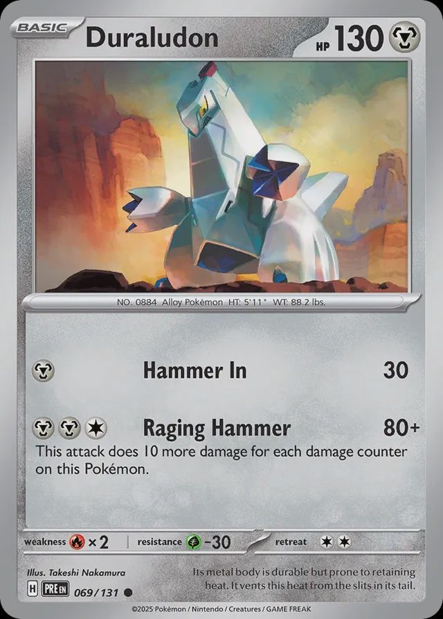 Duraludon - Scarlet &amp; Violet Prismatic evolutions 069/131, Fini: Normal