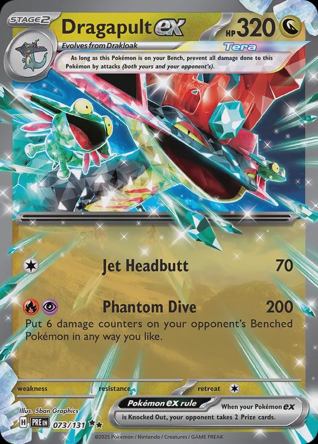 Dragapult EX - Scarlet &amp; Violet Prismatic evolutions 073/131, Fini: Holofoil