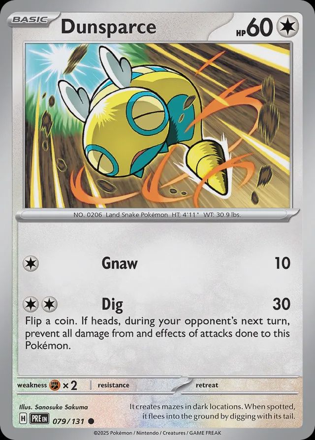 Dunsparce - Scarlet &amp; Violet Prismatic evolutions 079/131, Fini: Normal