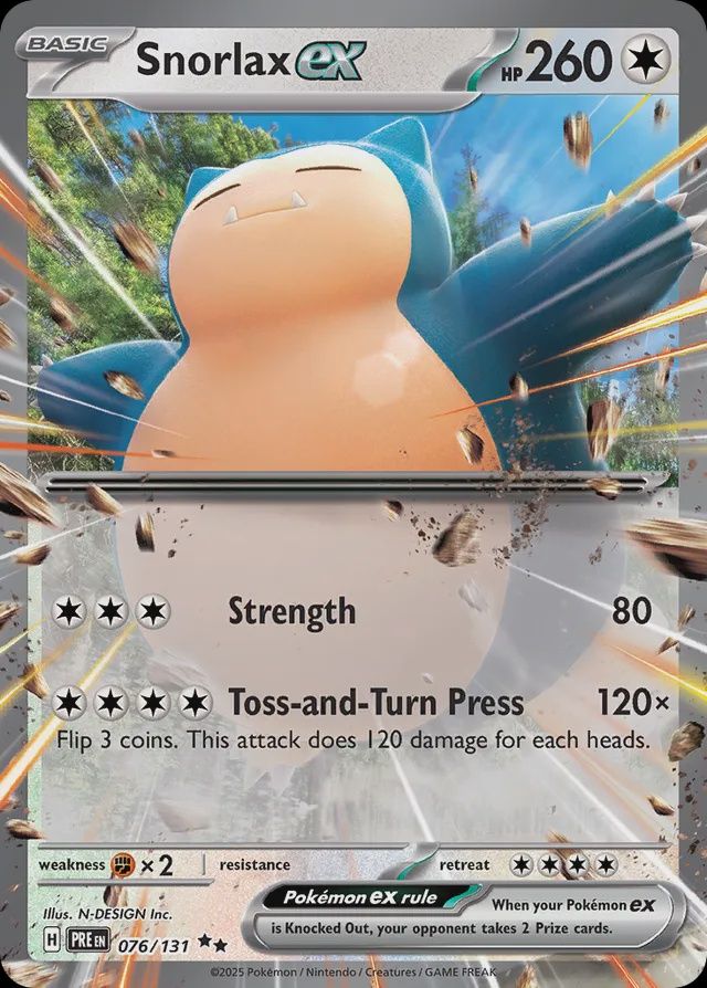 Snorlax EX - Scarlet &amp; Violet Prismatic evolutions 076/131, Fini: Normal