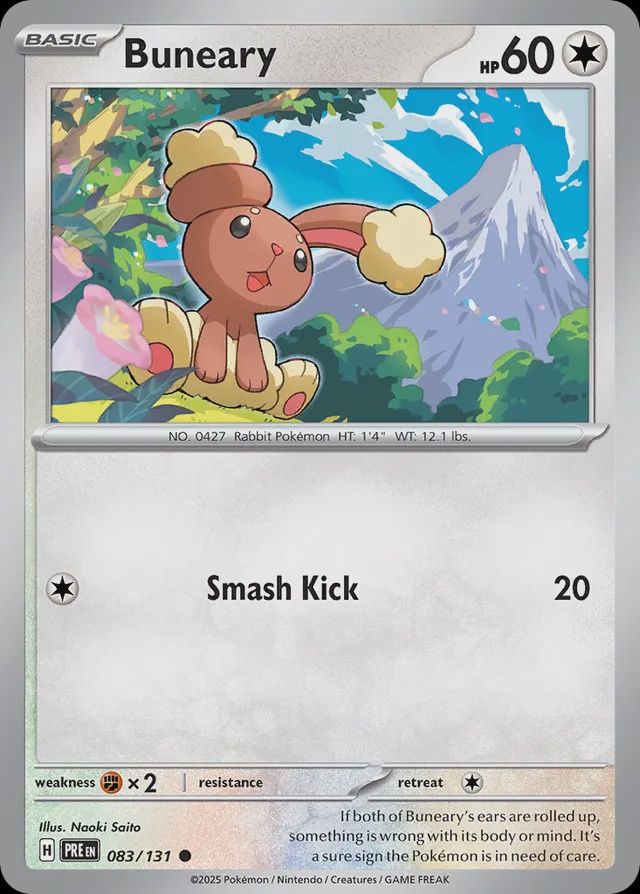 Buneary - Scarlet &amp; Violet Prismatic evolutions 083/131, Fini: Normal