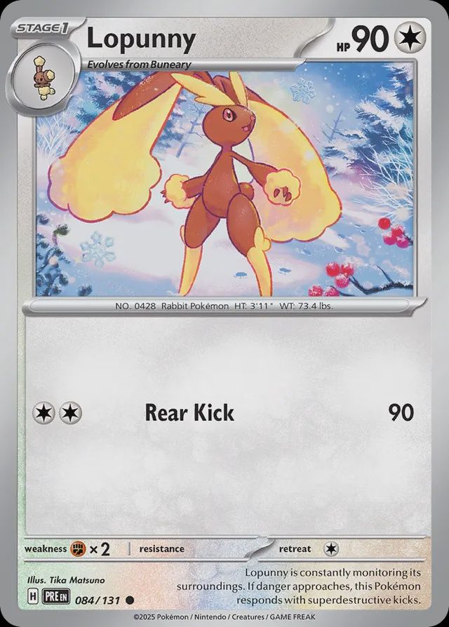Lopunny - Scarlet &amp; Violet Prismatic evolutions 084/131, Fini: Normal