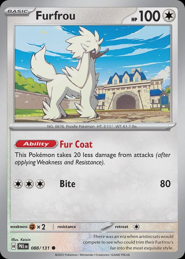 Furfrou -Scarlet &amp; Violet Prismatic Evolutions 088/131, Fini: Normal