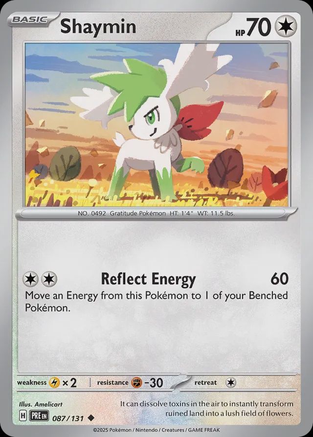 Shaymin - Scarlet &amp; Violet Prismatic Evolutions 087/131, Fini: Normal