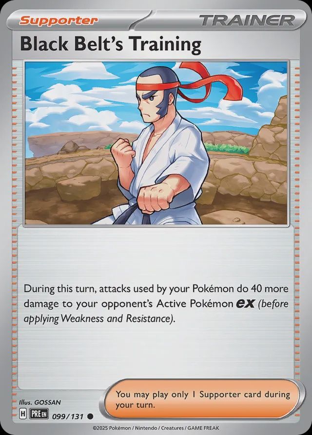 Black belt&#39;s training - Scarlet &amp; Violet Prismatic Evolutions 099/131, Fini: Normal
