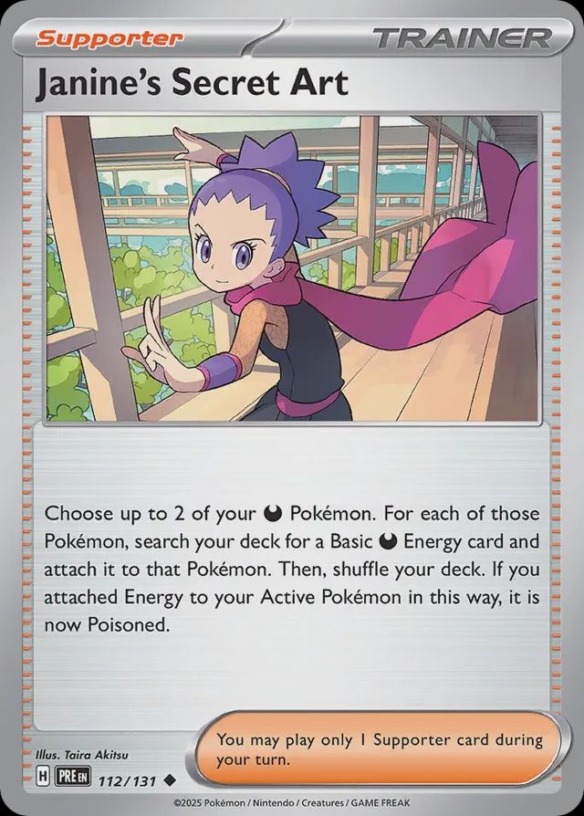 Janine&#39;s secret art - Scarlet &amp; Violet Prismatic Evolutions 112/131, Fini: Normal