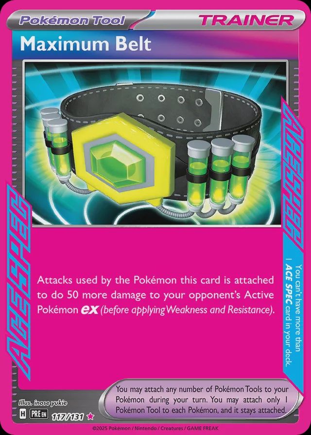 Maximum belt - Scarlet &amp; Violet Prismatic Evolutions 117/131, Fini: Holofoil