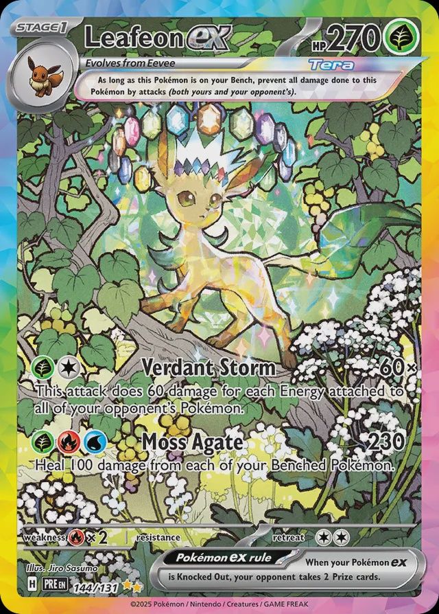 Leafeon - Scarlet &amp; Violet Prismatic evolutions 144/131, Fini: Holofoil