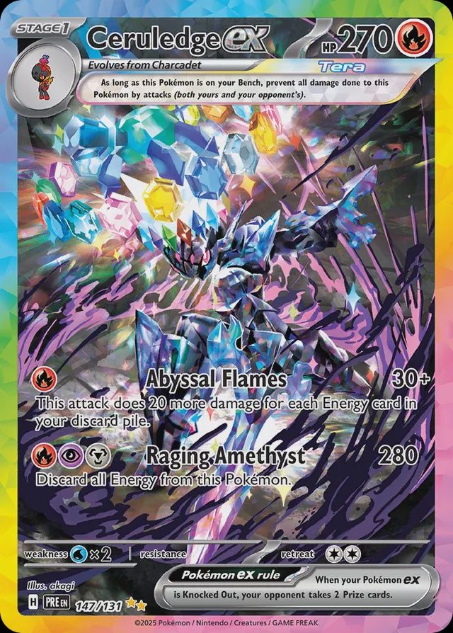 Ceruledge EX - Scarlet &amp; Violet Prismatic Evolutions 147/131, Fini: Holofoil