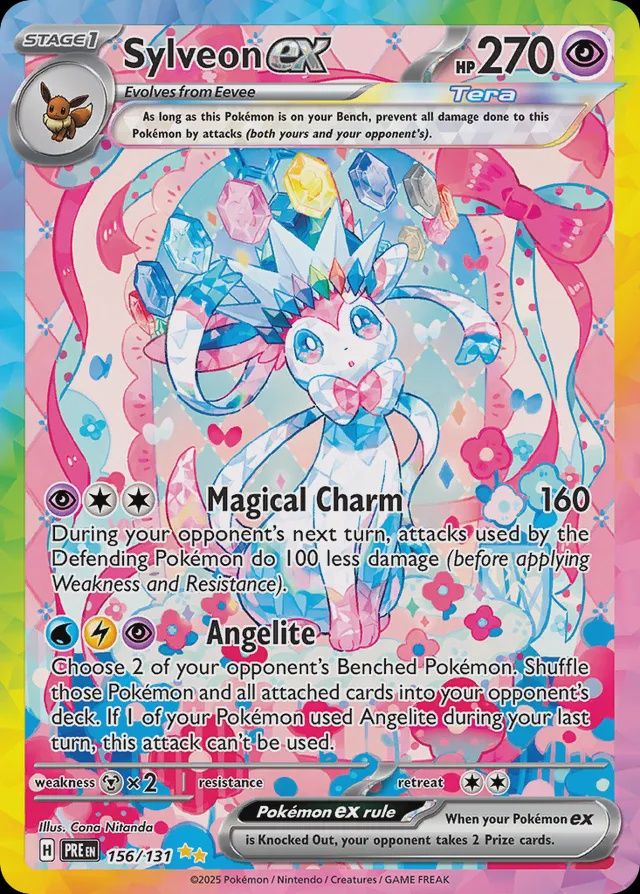 Sylveon EX - Scarlet &amp; Violet Prismatic Evolutions 156/131, Fini: Holofoil
