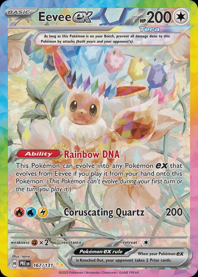 Eevee EX - Scarlet &amp; Violet Prismatic Evolutions 167/131, Fini: Holofoil