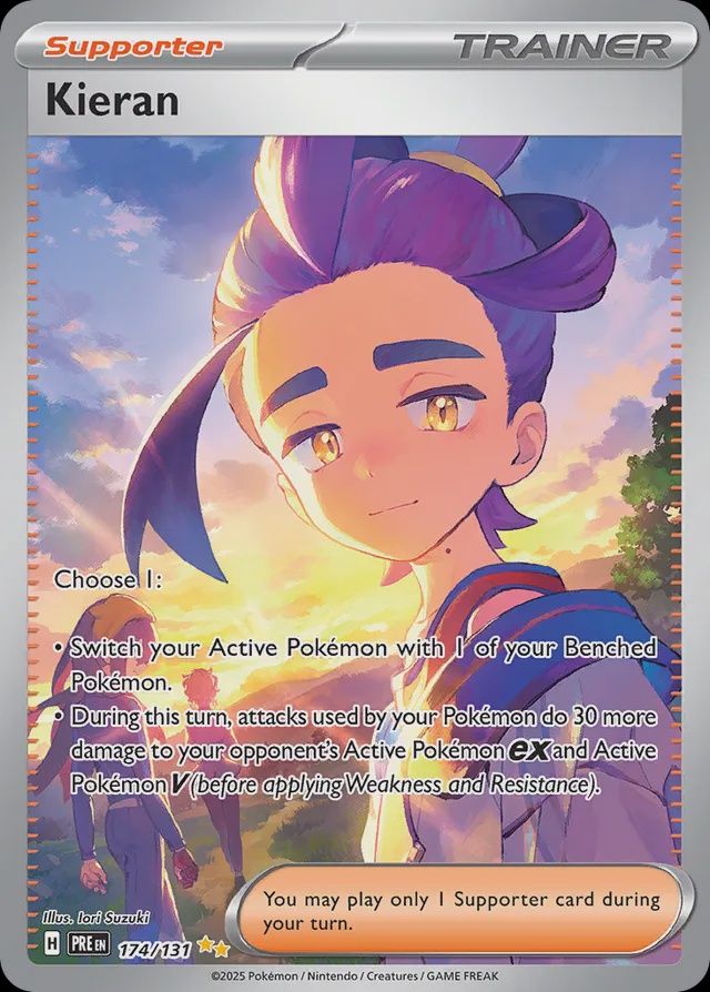 Kieran - Scarlet &amp; Violet Prismatic Evolutions 174/131, Fini: Holofoil