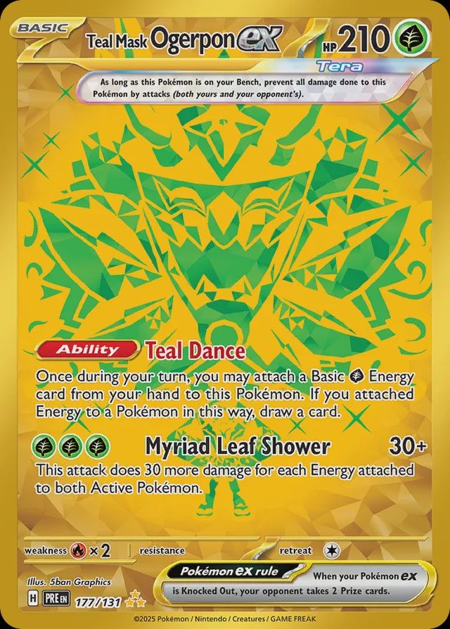 Teal mask Ogerpon EX - Scarlet &amp; Violet Prismatic Evolutions 177/131, Fini: Holofoil