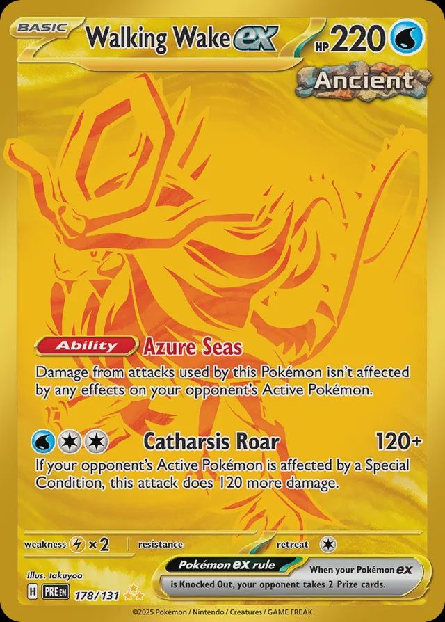 Walking wake EX - Scarlet &amp; Violet Prismatic Evolutions 178/131, Fini: Holofoil