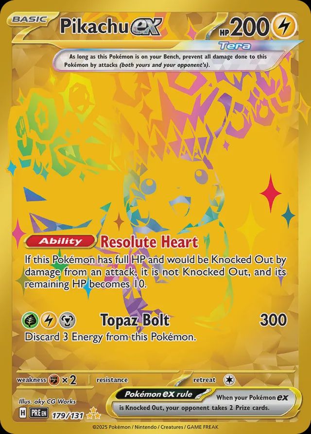 Pikachu EX - Scarlet &amp; Violet Prismatic Evolutions 179/131, Fini: Holofoil