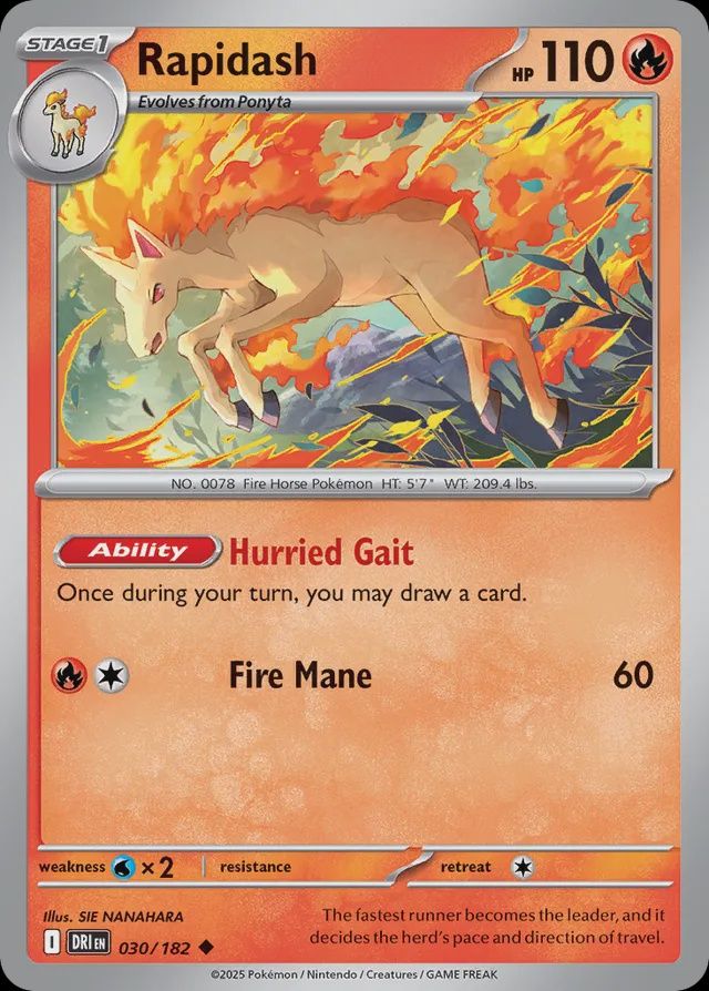 Rapidash - Scarlet &amp; Violet Destined rivals 030/182, Fini: Normal