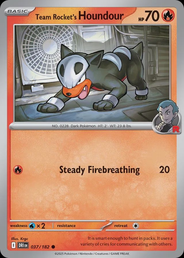 Team Rocket&#39;s Houndour - Scarlet &amp; Violet Destined rivals 037/182, Fini: Normal