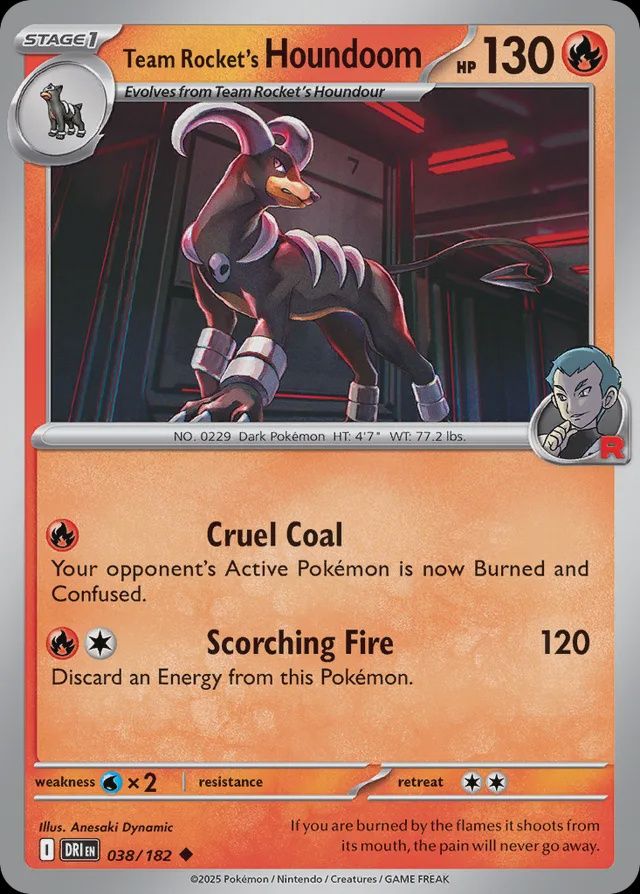Team Rocket&#39;s Houndoom - Scarlet &amp; Violet Destined rivals 038/182, Fini: Normal