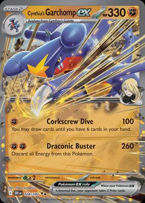 Cynthia&#39;s Garchomp EX  104/182 - Holofoil - Scarlet &amp; Violet : Destined Rivals