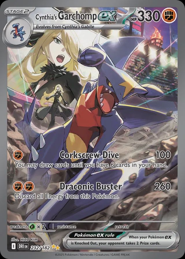 Cynthia&#39;s Garchomp EX  232/182 - Holofoil - Scarlet &amp; Violet : Destined Rivals, Qualité: Near Mint