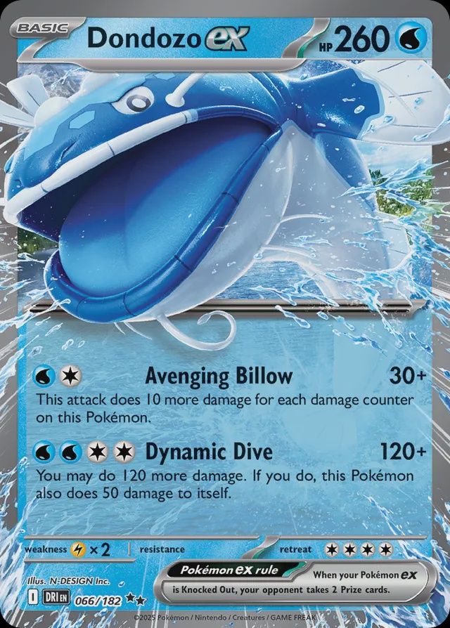Dondozo EX  066/182 - Holofoil - Scarlet &amp; Violet : Destined Rivals, Qualité: Near Mint
