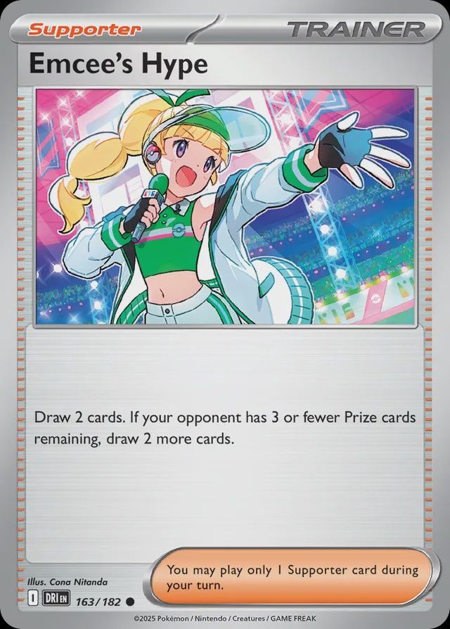 Emcee&#39;s Hype  163/182 - Normal - Scarlet &amp; Violet : Destined Rivals, Qualité: Near Mint
