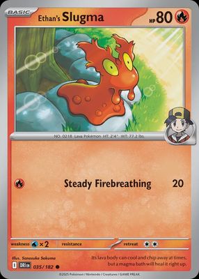 Ethan&#39;s Slugma  035/182 - Reverse Holofoil - Scarlet &amp; Violet : Destined Rivals
