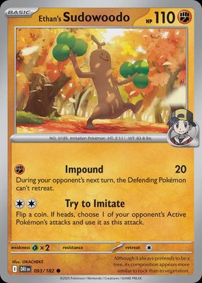 Ethan&#39;s Sudowoodo  093/182 - Reverse Holofoil - Scarlet &amp; Violet : Destined Rivals
